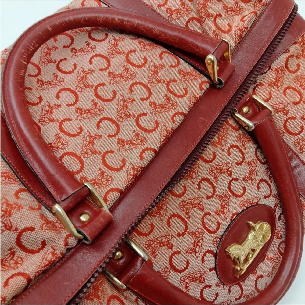 Celine Red Canvas Boston Bag - Rehab Corner Wear - Picture 10 of 16